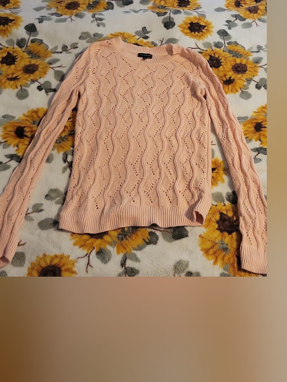 The Limited Peach Cable Knit Scoop Neck Sweater